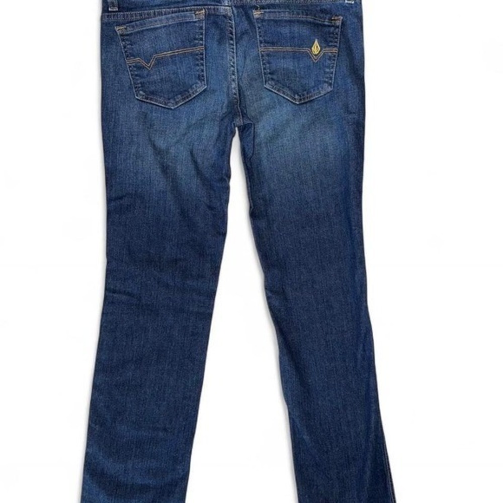 Volcom Stone Womens Size 7 Static Skinny Straight Leg Low Rise Medium Wash Jeans - Picture 3 of 6